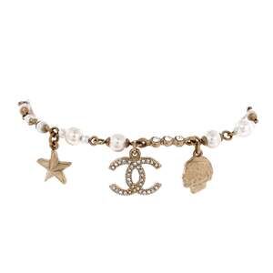 Chanel Cc Charm Bracelet Faux Pearls #247597C64B
